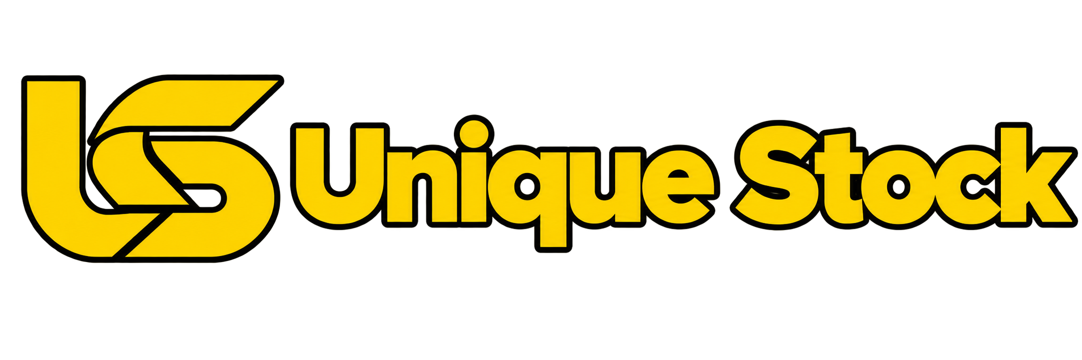 Unique Stock yellow and black logo